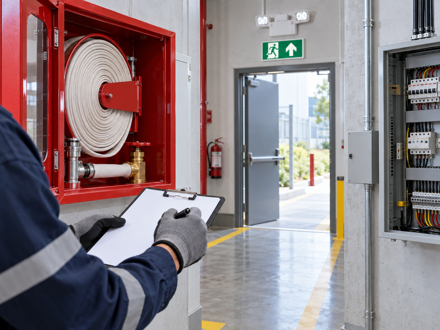 Building fire safety, emergency access, and electrical systems review