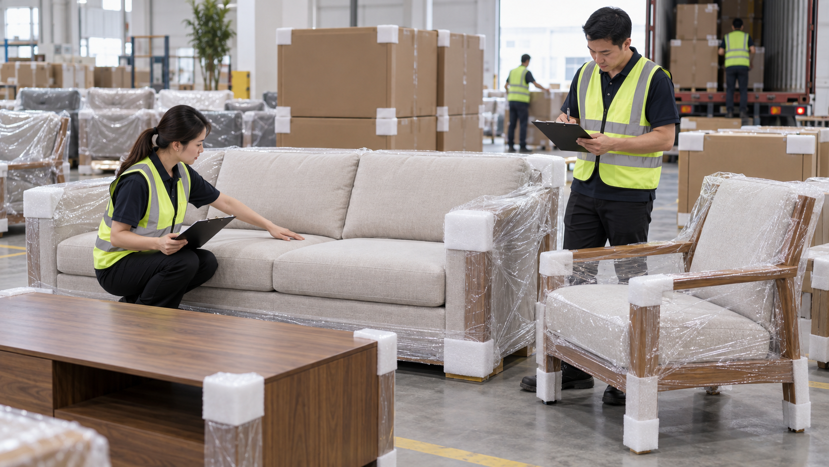 Final furniture quality and protective packing approval