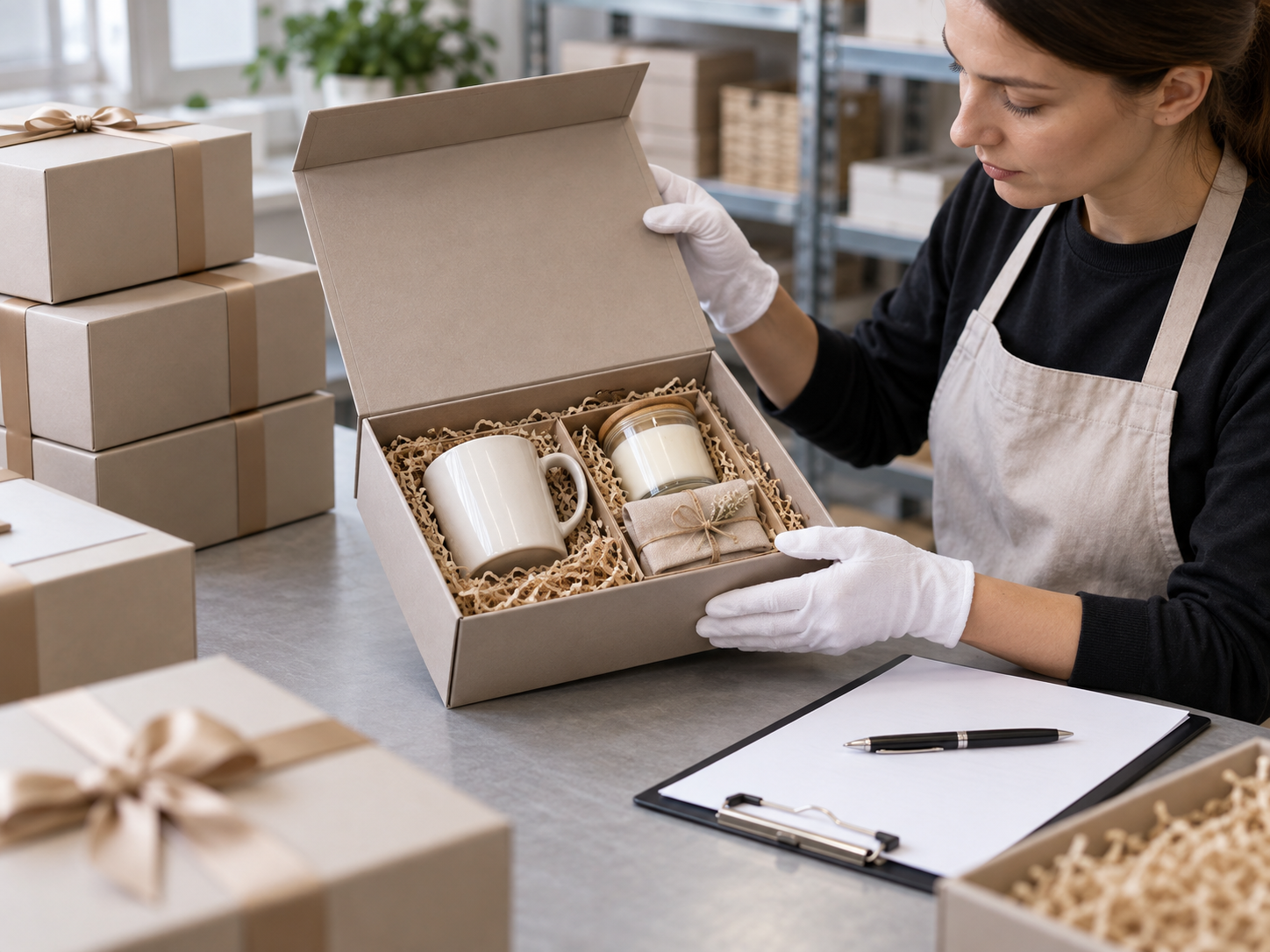 Gift set completeness and presentation packing inspection