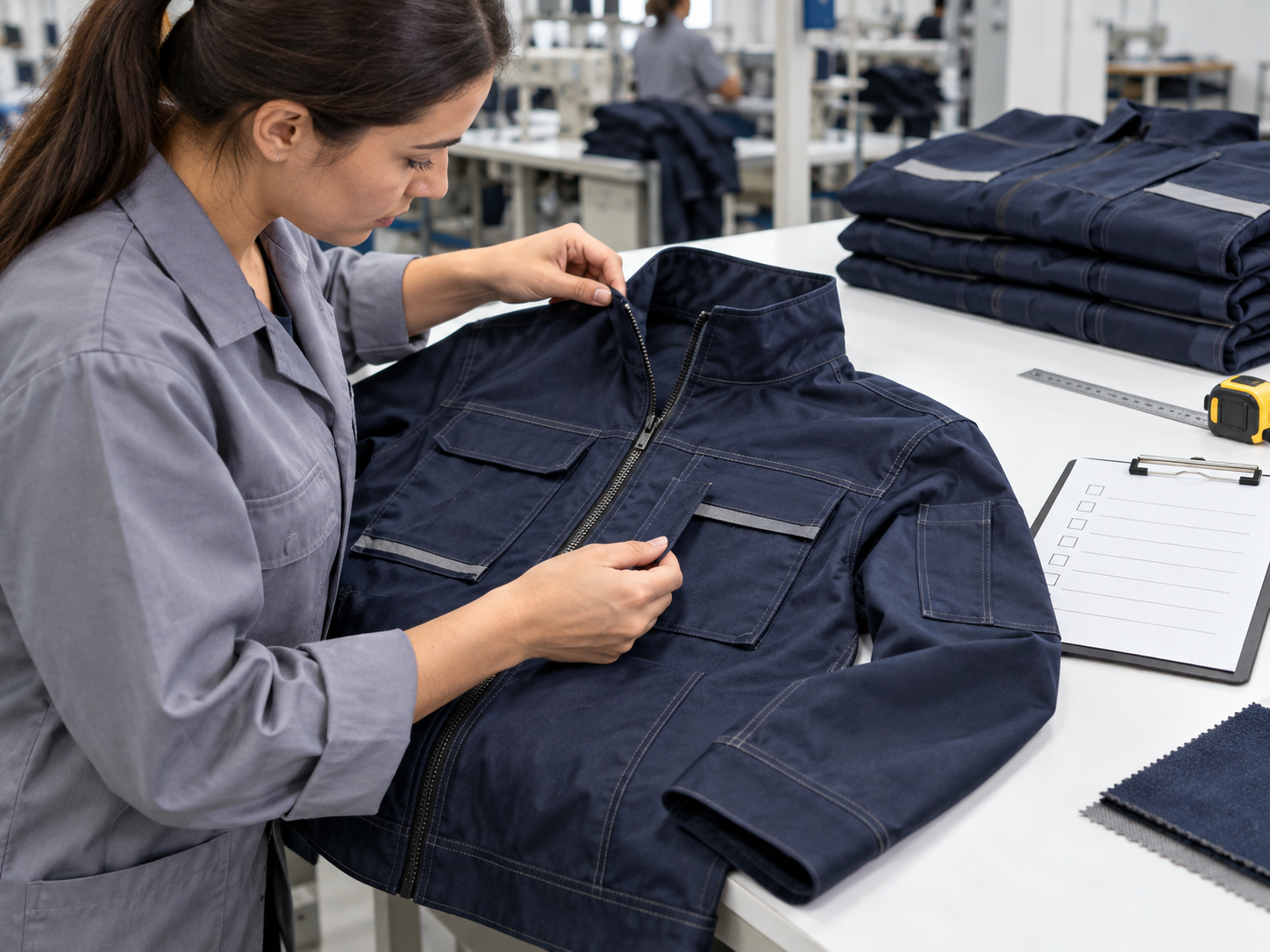 Workwear garment construction and durability inspection